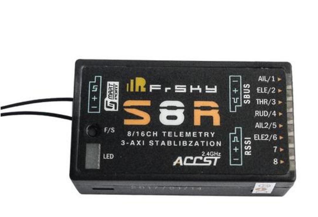 FrSky S8R 8 Kanal 2,4 GHz Empfänger mit 3 Achsen Stabilisation EU LBT 